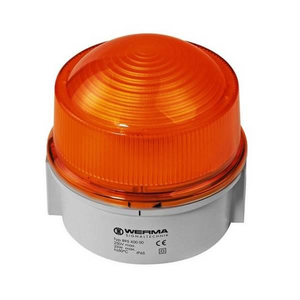 897.300.55 Werma  XenonStrobe 897  24vDC 2:AMBER 15J 1Hz IP65 Base Mount Double Flash